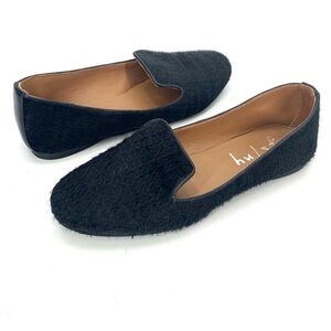 French Sole FS/NY Flats Slip On Genuine Cowhide Fur in Black Size 6 Ballet Flats